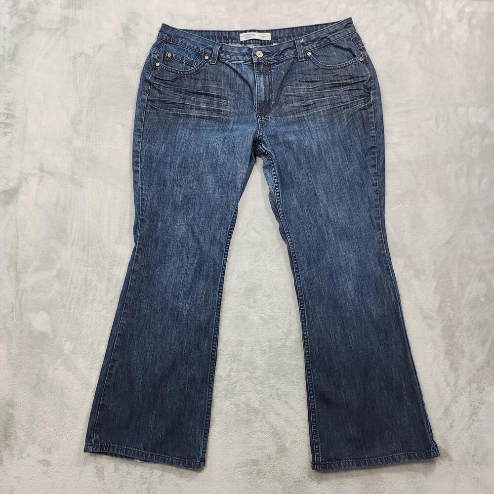 Canyon River Blues Jeans Womens 18 SHORT Blue High Rise Bootcut Stretch Denim